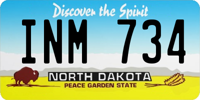 ND license plate INM734