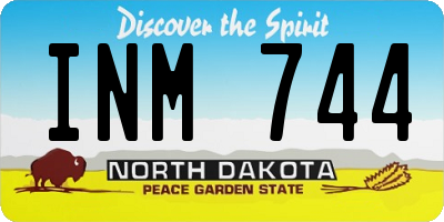 ND license plate INM744
