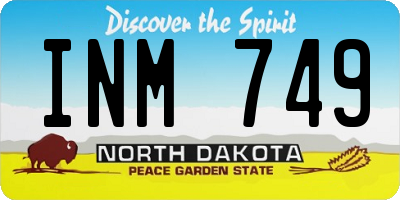 ND license plate INM749