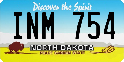 ND license plate INM754