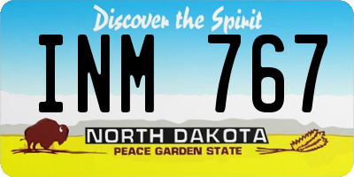 ND license plate INM767