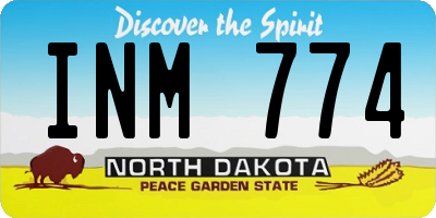ND license plate INM774