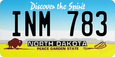ND license plate INM783