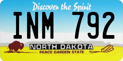 ND license plate INM792