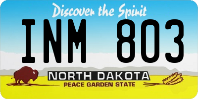 ND license plate INM803