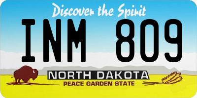 ND license plate INM809