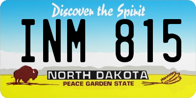 ND license plate INM815