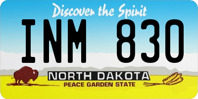 ND license plate INM830