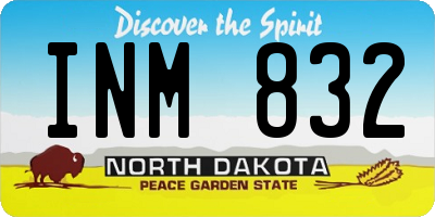 ND license plate INM832