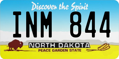ND license plate INM844
