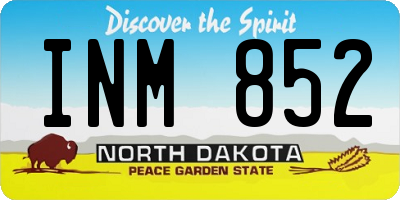 ND license plate INM852