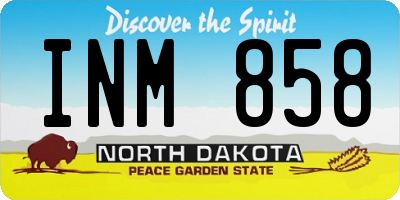 ND license plate INM858