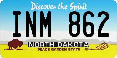 ND license plate INM862