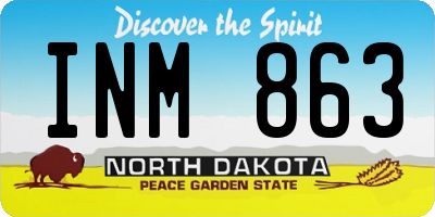 ND license plate INM863