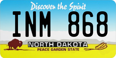 ND license plate INM868