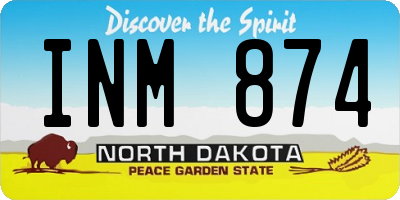 ND license plate INM874