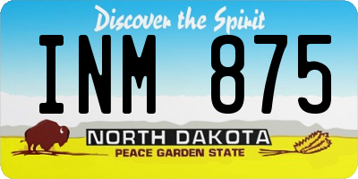 ND license plate INM875
