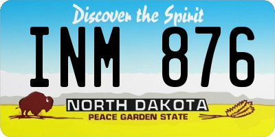 ND license plate INM876
