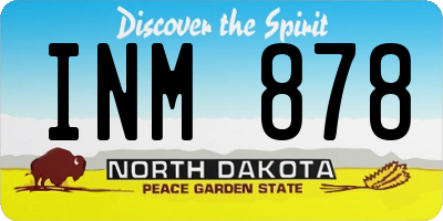 ND license plate INM878