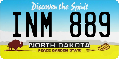 ND license plate INM889