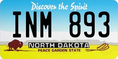 ND license plate INM893
