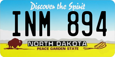 ND license plate INM894