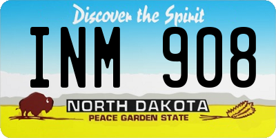 ND license plate INM908