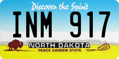 ND license plate INM917