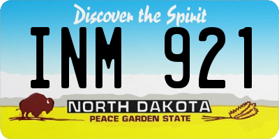 ND license plate INM921