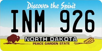 ND license plate INM926