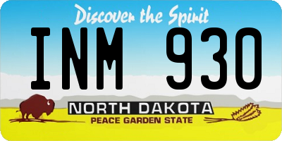 ND license plate INM930