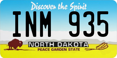ND license plate INM935