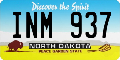 ND license plate INM937