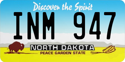 ND license plate INM947