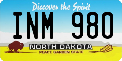 ND license plate INM980