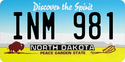 ND license plate INM981