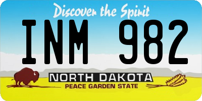 ND license plate INM982