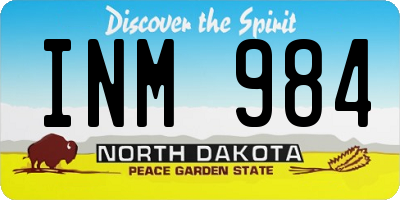 ND license plate INM984