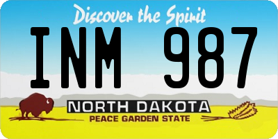 ND license plate INM987