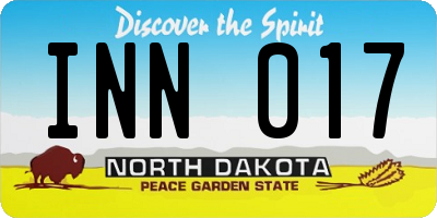 ND license plate INN017