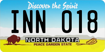 ND license plate INN018