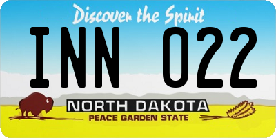 ND license plate INN022