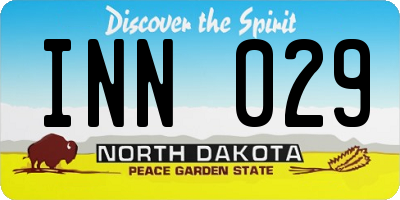 ND license plate INN029