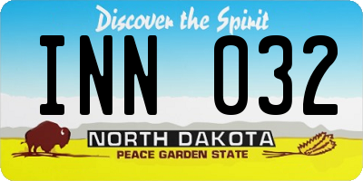 ND license plate INN032