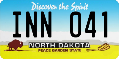 ND license plate INN041