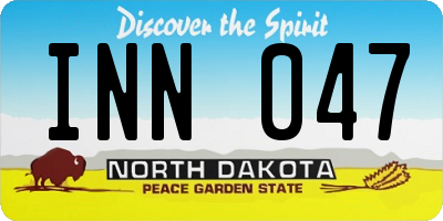 ND license plate INN047