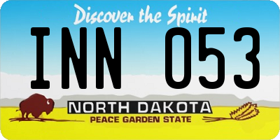 ND license plate INN053