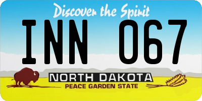 ND license plate INN067