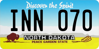 ND license plate INN070
