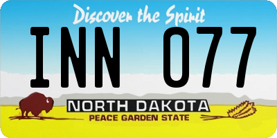 ND license plate INN077